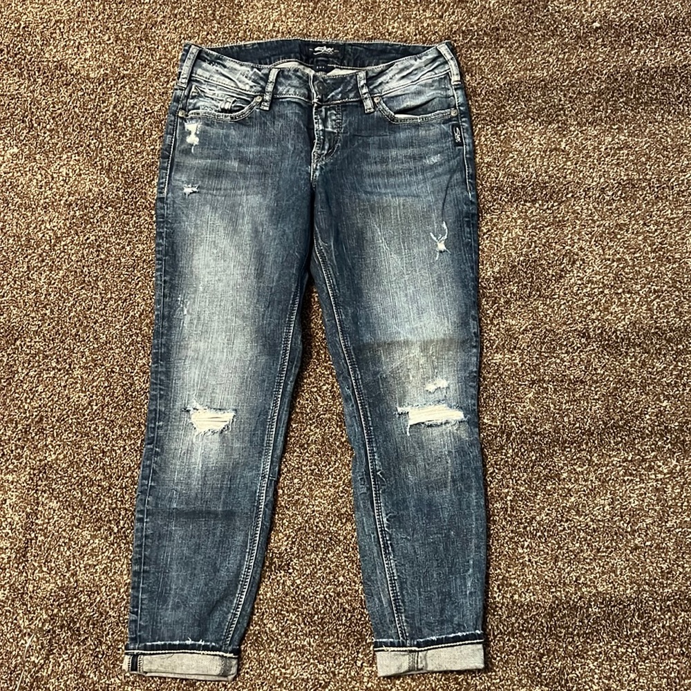 Silver, Suki, ankle skinny jeans